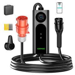 NOEIFEVO 2026 Pro siirrettävä seinälatauslaite 11 kW, sovellus, sähköauton CEE 16A - Type 2 -latauskaapeli, 3-vaiheinen EV-laturi kaikille EV:ille (IEC 62196-2) ja PHEV:ille