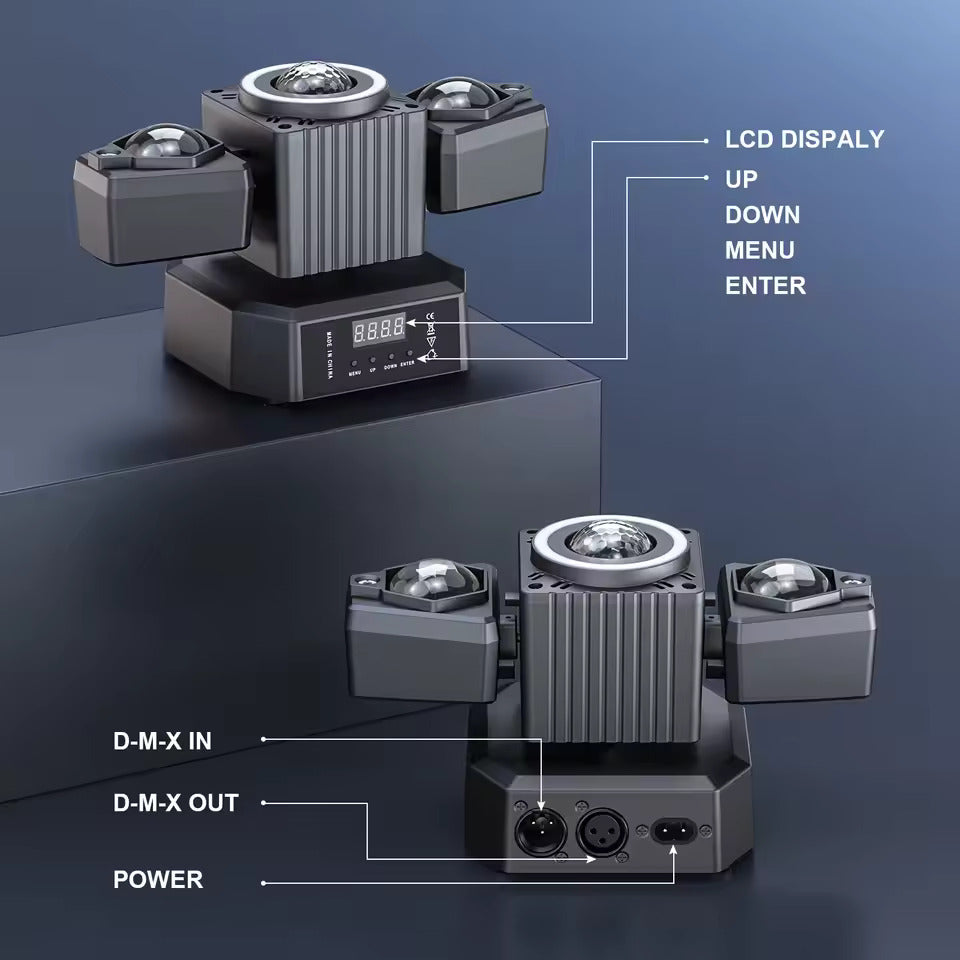 65W Disco Partylys, toarmet RGBW 4-i-1 LED-effektspot med fjernbetjening, sceneffektprojektor til DJ-fester, koncerter, bryllupper og teater