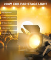 200W LED COB PAR Scheinwerfer mit Abschirmklappen, warm- und kaltweiße lineare Strahler, DMX-Bühnenbeleuchtung für Bühne, Party und Konzert