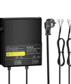 NOEIFEVO מטען סוללות אוניברסלי 12V 20A 2 בנק (10A/בנק), מטען עמיד במים 12V לסוללות LiFePO4, ליתיום ועופרת-חומצה עבור רכב קמפינג, סירה, אופנוע, מכסחת דשא, מנוע טרולינג וסוללות עופרת-חומצה
