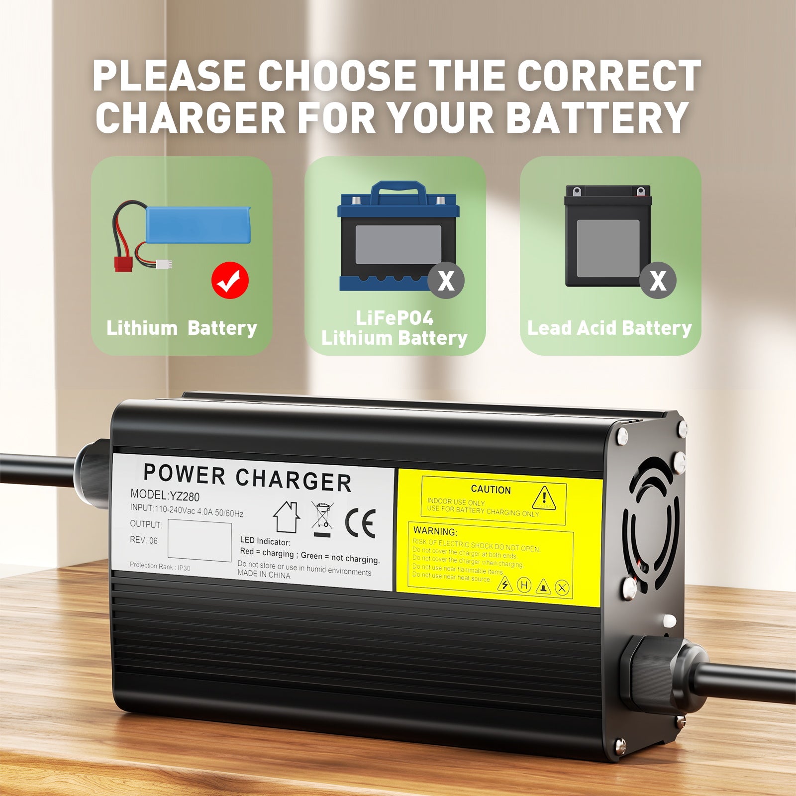 NOEIFEVO 12.6V 12A caricabatterie per batterie al litio per batterie al litio 12V 11.1V 2S, caricabatterie per e-bike, monopattini, dispositivi elettrici e moto.