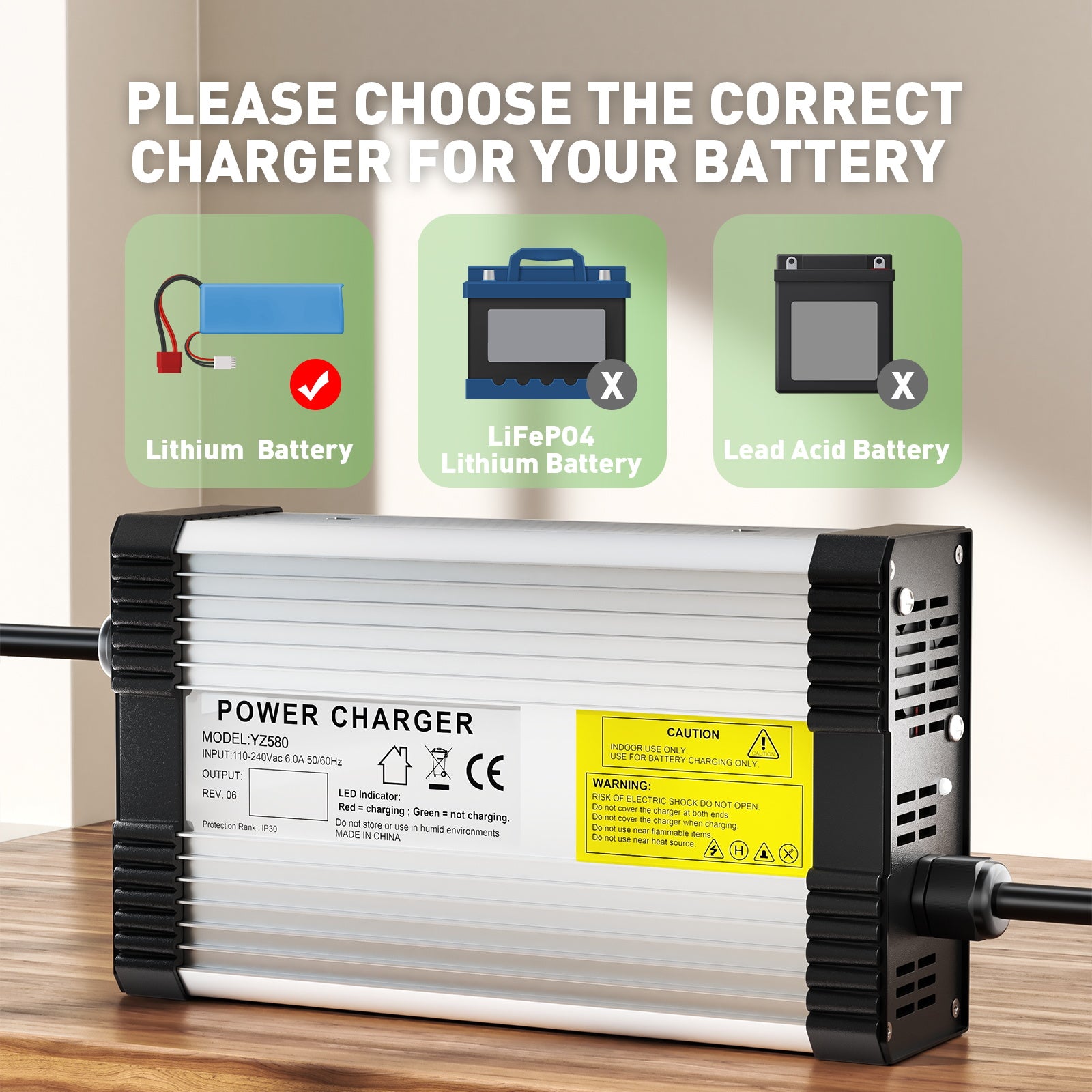 NOEIFEVO 13,8V-14,7V 20A loodzuur-batterijlader voor 12V loodzuur-batterij, met koelventilator en automatische uitschakeling