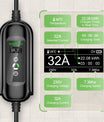 NOEIFEVO 7,2KW EV-opladerkabel, Type 2 32A 1-faset EV-oplader, mobil EVSE-ladestation med CEE-blåt stik