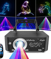 DJ-diskolys partylys, 3D RGB-animasjonsdiskolys med fjernkontroll, partilys med DMX, musikkstyrt beam-effekt scenelys for fest, festival, klubb, scene og show