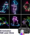 DJ-diskolys partylys, 3D RGB-animasjonsdiskolys med fjernkontroll, partilys med DMX, musikkstyrt beam-effekt scenelys for fest, festival, klubb, scene og show