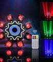 150W 8-Arm RGB Laser Moving Head Licht DJ Party Bühnenlicht, mit Fernbedienung, DMX512 Disco Licht für Party Konzert Bar Feiertage