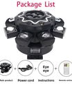 200W Bijenoog 8-armige moving head-lamp, DJ-podiumverlichting met DMX512-ondersteuning, RGBW 4-in-1 LED-partylamp met afstandsbediening voor bruiloften, bars, clubs en disco's
