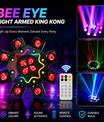 200W Bijenoog 8-armige moving head-lamp, DJ-podiumverlichting met DMX512-ondersteuning, RGBW 4-in-1 LED-partylamp met afstandsbediening voor bruiloften, bars, clubs en disco's