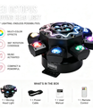 200W Bijenoog 8-armige moving head-lamp, DJ-podiumverlichting met DMX512-ondersteuning, RGBW 4-in-1 LED-partylamp met afstandsbediening voor bruiloften, bars, clubs en disco's