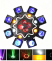 200W Bijenoog 8-armige moving head-lamp, DJ-podiumverlichting met DMX512-ondersteuning, RGBW 4-in-1 LED-partylamp met afstandsbediening voor bruiloften, bars, clubs en disco's