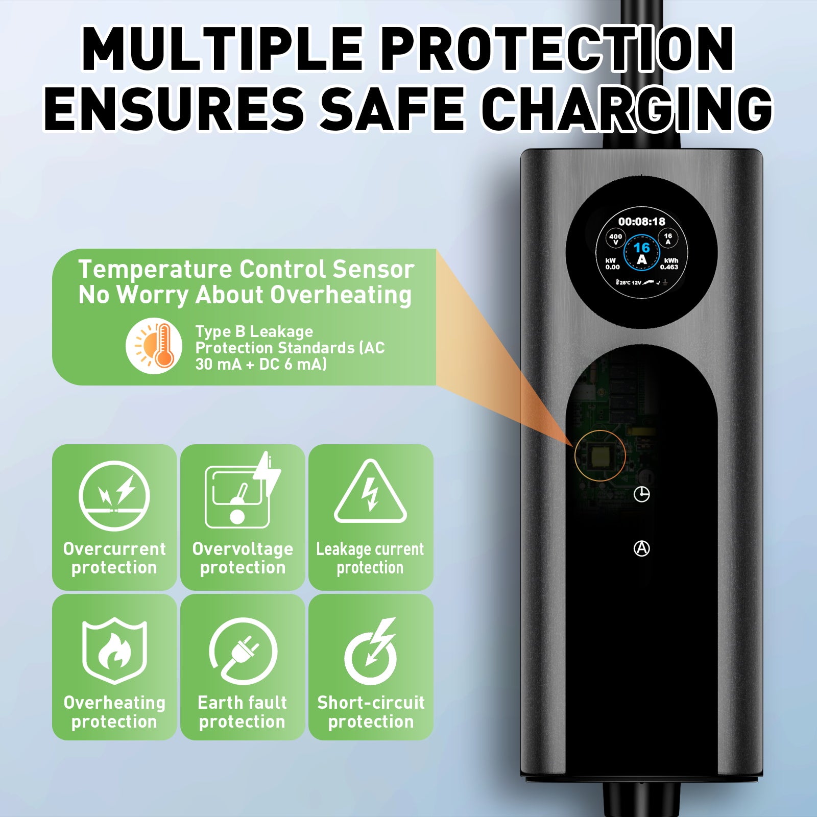 NOEIFEVO Mobiele wallbox 11kW met app [5m/10m | 3-fase | 6–16 A], laadkabel voor elektrische auto CEE-16A 400V naar type 2 met instelbaar laadvermogen, EV-lader voor ID.3/4/5/7, IX1, Model 3/Y en andere BEV/PHEV