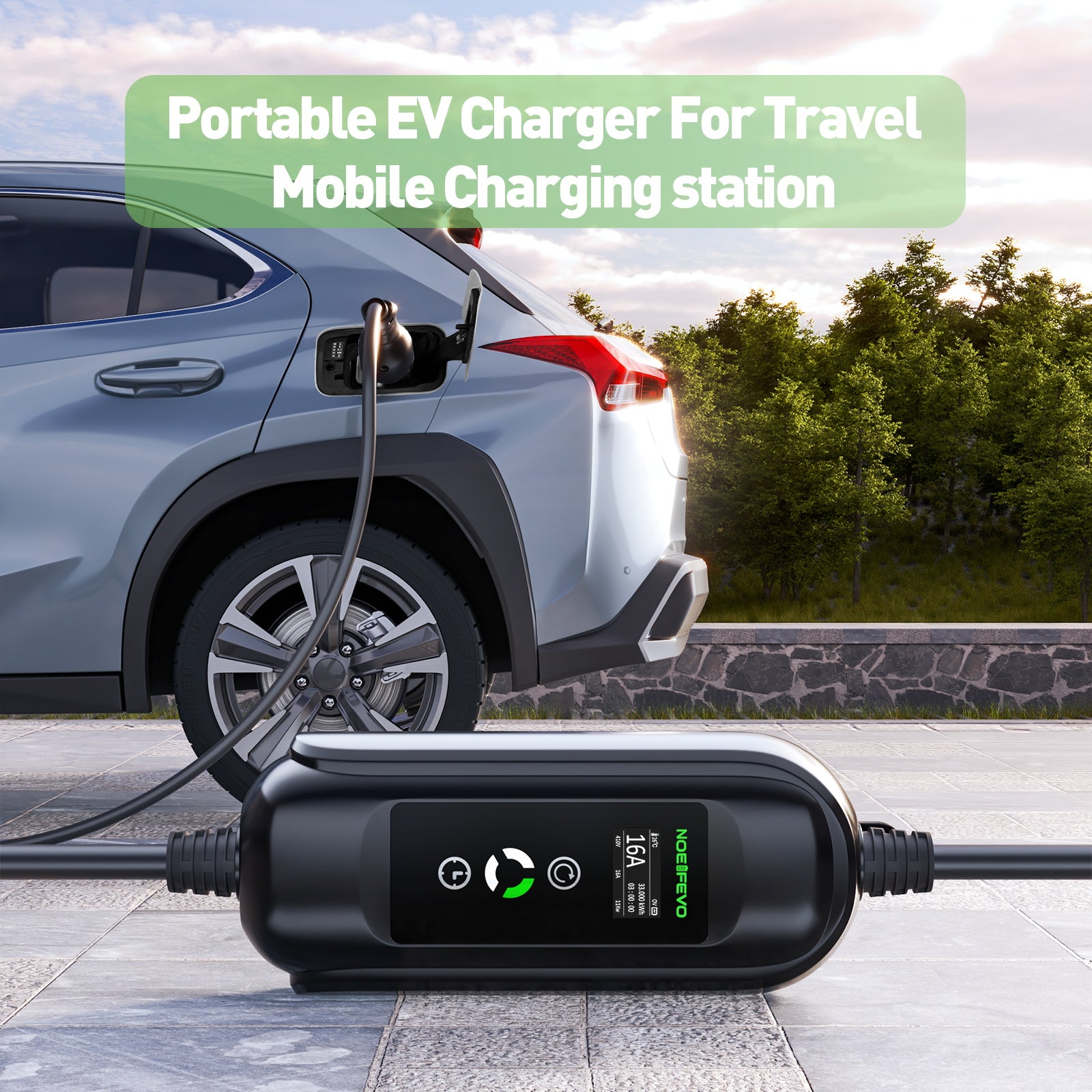 NOEIFEVO Mobile Wallbox/Ladestation 11kW [3-phasig|5m|6-16A] mit Traveller Adapter Set, Ladekabel CEE 16A auf Typ 2 und EV Ladegerät für Model Y/3, ID.3/4/5, MG4, EX30, e-up, e-tron, Zoe und andere EV