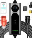 Noeifevo Typ2 Mobil EV Wallbox, 11KW 3-faset CEE16A Justerbar ladningsstyrke EV-lader, 5m/10m/15m EV-ladekabel til Model Y/3, ID.3/4/5, MG4, EX30, e-up, e-tron, Zoe og andre EV.
