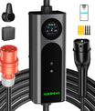 Noeifevo Typ2 Mobil EV Wallbox, 11KW 3-faset CEE16A Justerbar ladningsstyrke EV-lader, 5m/10m/15m EV-ladekabel til Model Y/3, ID.3/4/5, MG4, EX30, e-up, e-tron, Zoe og andre EV.
