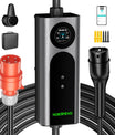 Noeifevo Typ2 Mobil EV Wallbox, 11KW 3-faset CEE16A Justerbar ladningsstyrke EV-lader, 5m/10m/15m EV-ladekabel til Model Y/3, ID.3/4/5, MG4, EX30, e-up, e-tron, Zoe og andre EV.
