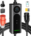 Noeifevo Typ2 Mobil EV Wallbox, 11KW 3-faset CEE16A Justerbar ladningsstyrke EV-lader, 5m/10m/15m EV-ladekabel til Model Y/3, ID.3/4/5, MG4, EX30, e-up, e-tron, Zoe og andre EV.
