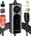 Noeifevo Typ2 Mobil EV Wallbox, 11KW 3-faset CEE16A Justerbar ladningsstyrke EV-lader, 5m/10m/15m EV-ladekabel til Model Y/3, ID.3/4/5, MG4, EX30, e-up, e-tron, Zoe og andre EV.
