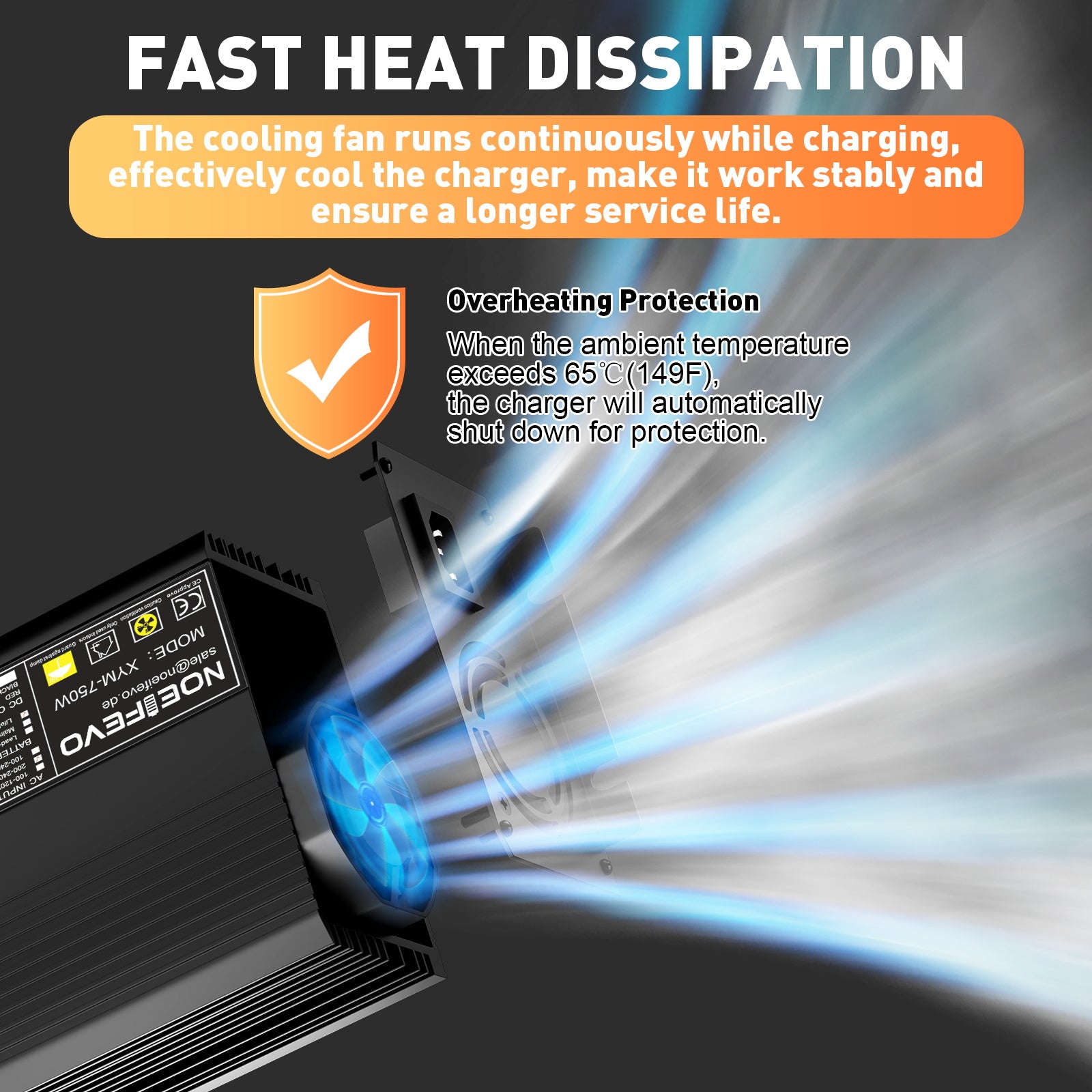 Noeifevo 14,6 V 50 A nopea litium-LiFePO4-akkulaturi 12 V (12,8 V) LiFePO4-akulle, 0 V BMS-aktivointi, automaattinen sammutus täydellä suojauksella