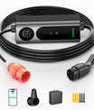 NOEIFEVO Mobiele wallbox 11kW met app [5m/10m | 3-fase | 6–16 A], laadkabel voor elektrische auto CEE-16A 400V naar type 2 met instelbaar laadvermogen, EV-lader voor ID.3/4/5/7, IX1, Model 3/Y en andere BEV/PHEV