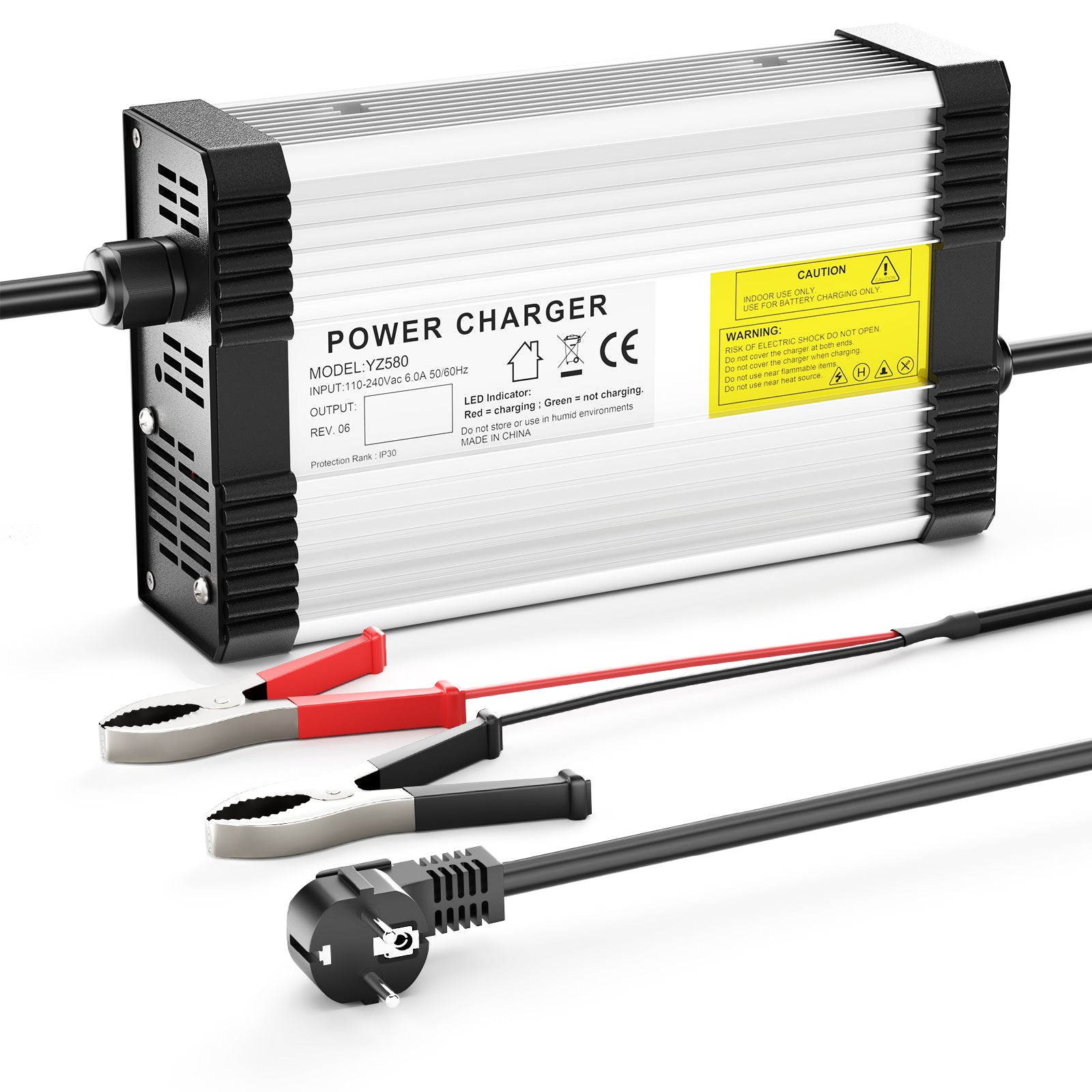 NOEIFEVO 42V 10A Lithium-batterilader til 10S 36V 37V lithium-batteri, med kølefaner, automatisk slukning.