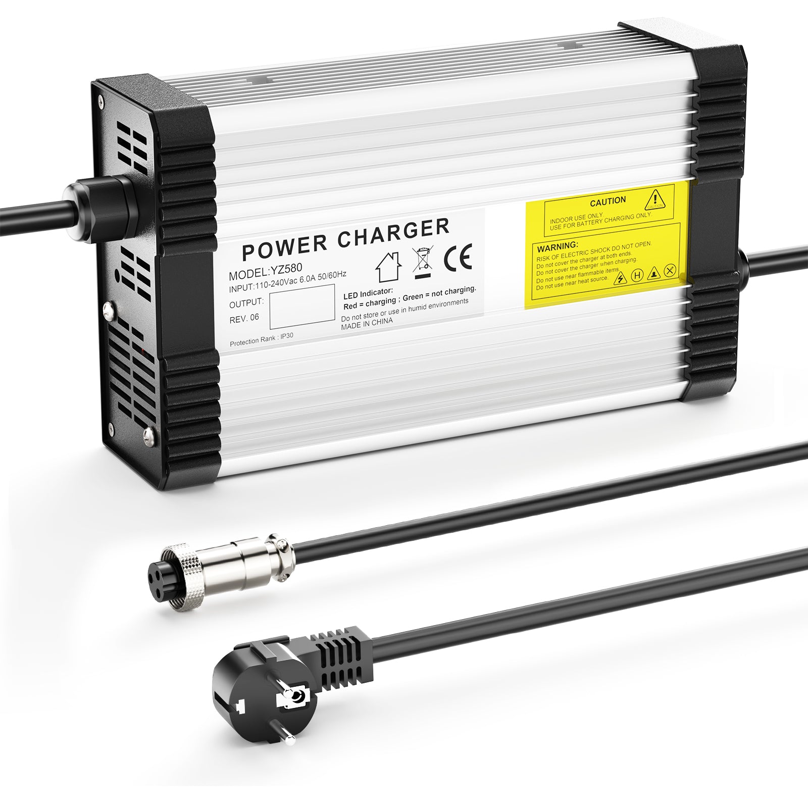 NOEIFEVO 50.4V 8A Cargador de batería de litio para batería de litio 12S 44.4V, con ventilador de refrigeración y apagado automático.