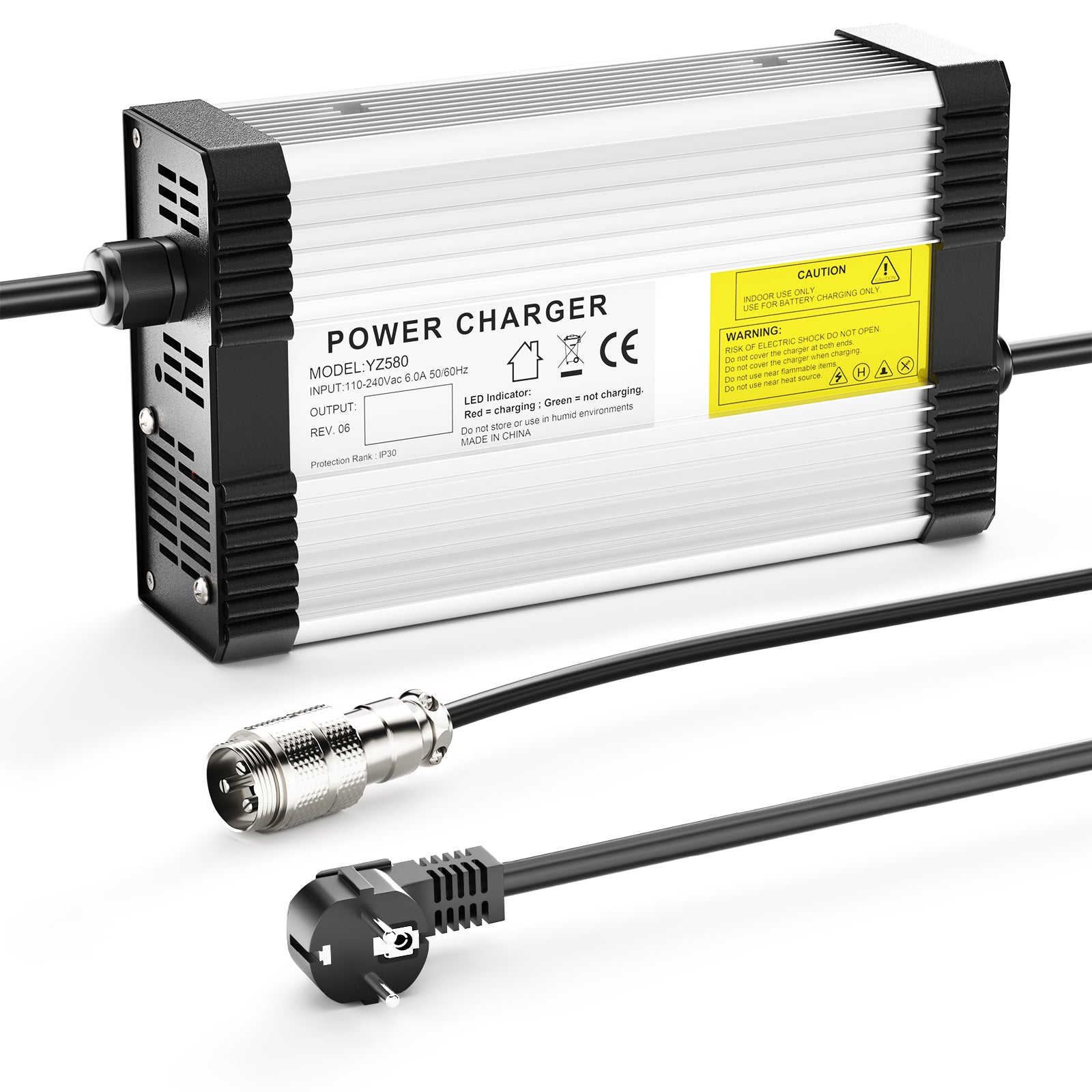 NOEIFEVO 29,4V 14A lithium batterilader til 7S 24V 25,9V lithium batteri, med køleblæser, automatisk nedlukning.