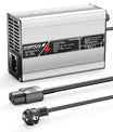 NOEIFEVO 50.4V 2A 2.5A 3A  nabíjačka lítium batérií pre 12S 44.4V Li-Ion Lipo batérie, chladící ventilátor, automatické vypnutie.