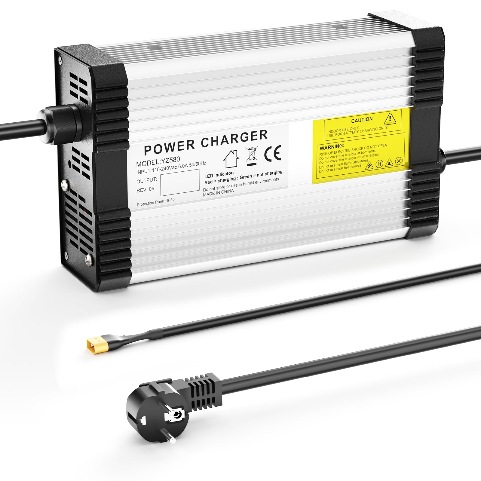 NOEIFEVO 29.2V 14A LiFePO4-batterilader til 24V 25.6V 8S LiFePO4-batteri, med kølevifte, automatisk slukning.