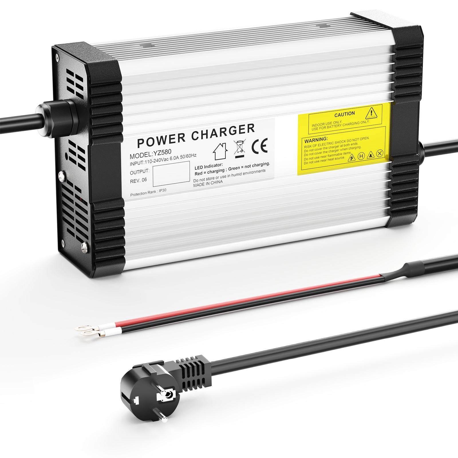 NOEIFEVO 29.2V 14A LiFePO4-batteriladdare för 24V 25.6V 8S LiFePO4-batteri, med kylfläkt, automatisk avstängning.