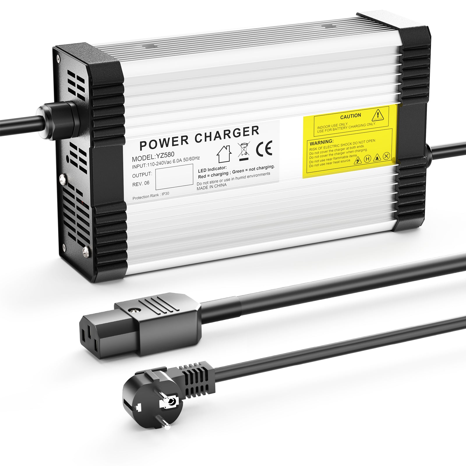 NOEIFEVO 54.6V 8A Lithium-Batterilader til 13S 48V 48.1V Lithiumbatteri, med køleventilator, automatisk afbrydelse.