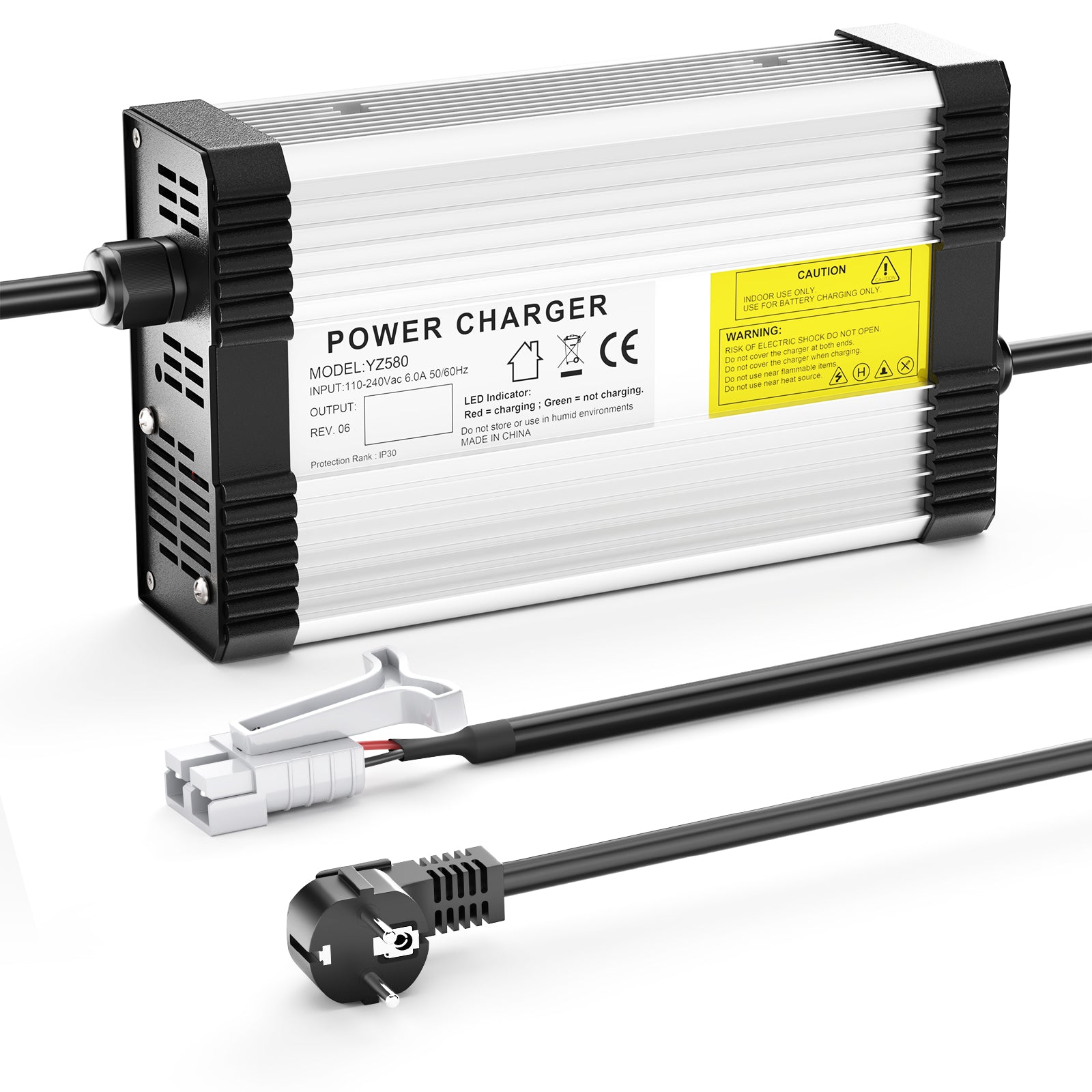 NOEIFEVO 50.4V 8A Cargador de batería de litio para batería de litio 12S 44.4V, con ventilador de refrigeración y apagado automático.