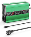 NOEIFEVO 33.6V 2A 3A 4A 5A Cargador de litio para baterías Li-Ion Lipo 8S 29.6V, Ventilador de enfriamiento, apagado automático (VERDE)