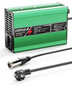 NOEIFEVO 42V  2A 3A 3.5A 4A Cargador de Litio para baterías 10S 37V Li-Ion Lipo, Ventilador de refrigeración, Apagado automático (VERDE)