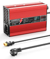 NOEIFEVO Cargador de litio 33.6V 2A 3A 4A 5A para baterías Li-Ion Lipo 8S 29.6V, con ventilador de refrigeración, apagado automático (ROJO)