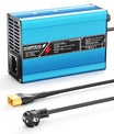 NOEIFEVO 16.8V 10A Lithium-lader til 4S 14.8V Li-Ion Lipo-batterier, køleventilator, automatisk slukning (BLÅ)