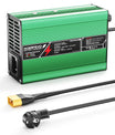 NOEIFEVO Carregador de Lítio 50.4V 2A 2.5A 3A para Baterias Li-Ion Lipo 12S 44.4V, Ventilador de Resfriamento, Desligamento Automático (VERDE)