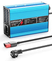 Carregador de Lítio NOEIFEVO 58.8V 2A 2.5A 3A para Baterias Li-Ion Lipo 14S 51.8V, com Ventilador de Refrigeração, Desligamento Automático (AZUL)