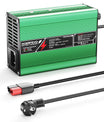 NOEIFEVO 42V 2A 3A 3.5A 4A Lithium-Oplader til 10S 37V Li-Ion Lipo-batterier, Køleventilator, Automatisk Slukning (GRØN)