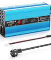 NOEIFEVO 42V 10A 10S Lithium-Batterieladegerät, für 10S 37V Li-Ion Batterie, automatische Abschaltung, Aluminiumgehäuse, mit Lüfter(blau)