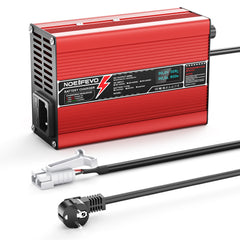 NOEIFEVO 58.8V 3A Cargador de batería de litio para baterías 14S 51.8V Li-Ion Lipo, con ventilador de refrigeración, apagado automático (ROJO)