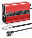 NOEIFEVO 50.4V 2A 2.5A 3A Cargador de litio para baterías 12S 44.4V Li-Ion Lipo, con pantalla LCD, ventilador de refrigeración, apagado automático (ROJO)