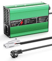 NOEIFEVO 46,2V  2A 3A 3.5A 4ALithium-oplader til 11S 40,7V Li-Ion Lipo-batterier, køleventilator, automatisk afbrydelse (GRØN)