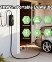 NOEIFEVO Typ2 Mobile Wallbox/Ladestation 11 kW 3-Phasen, 6-16 A Einstellbarer Ladestrom, 1-12 Stunden Verzögerungs-Ladung, CEE 16A auf Typ2 Tragbarer EV-Ladegerät mit 5m Ladekabel, Für alle Typ2 EV & PHEV