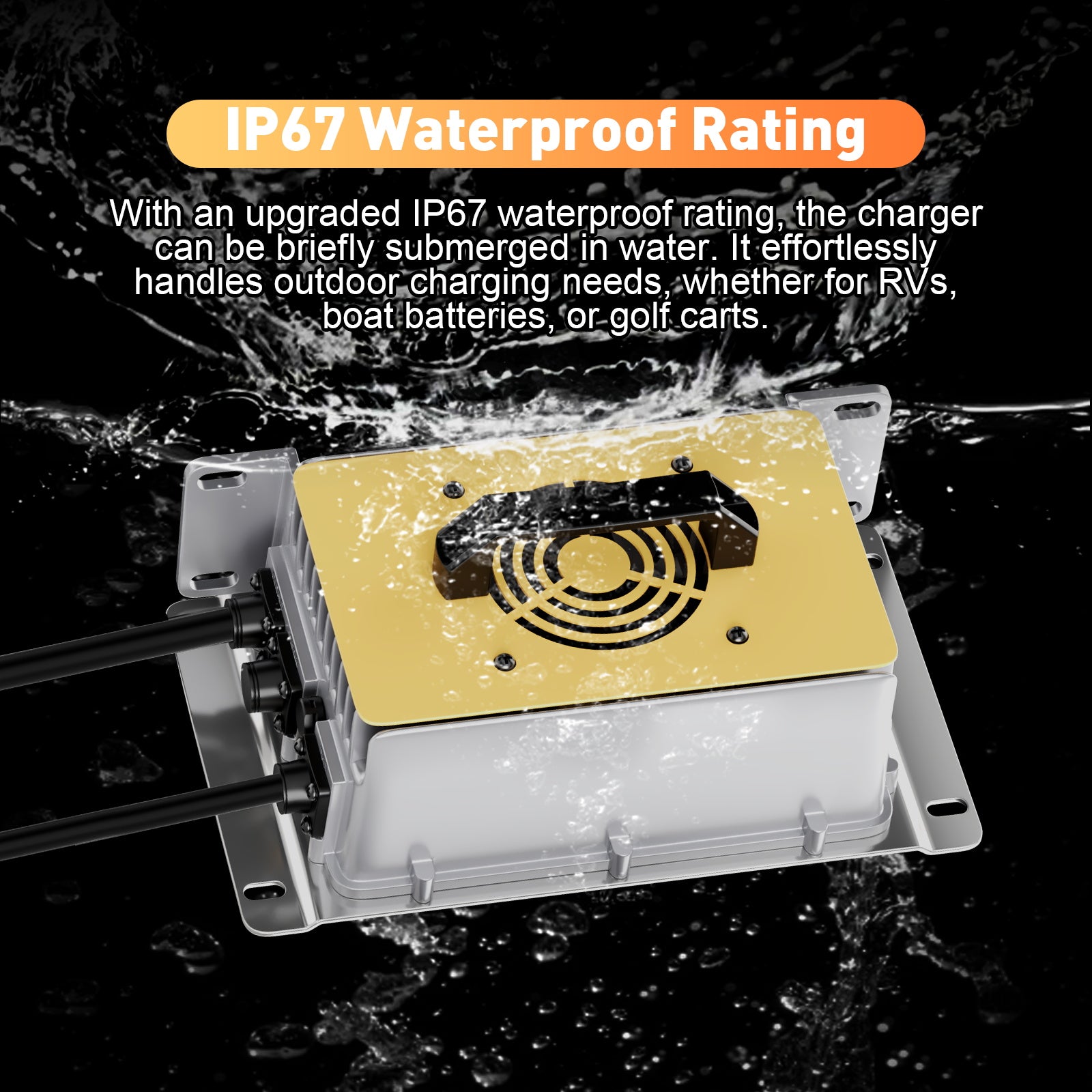 NOEIFEVO 29,2V 50A hurtiglader for 24V 25,6V Lithium LiFePO4-batteri, vanntett, 0V BMS Aktiver