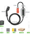 NOEIFEVO F095-3 Typ 2 Zu CEE16A EV Ladekabel für Elektrofahrzeug , 11KW Wallbox 6A bis 16A einstellbarer Strom, 3m/5m/10m