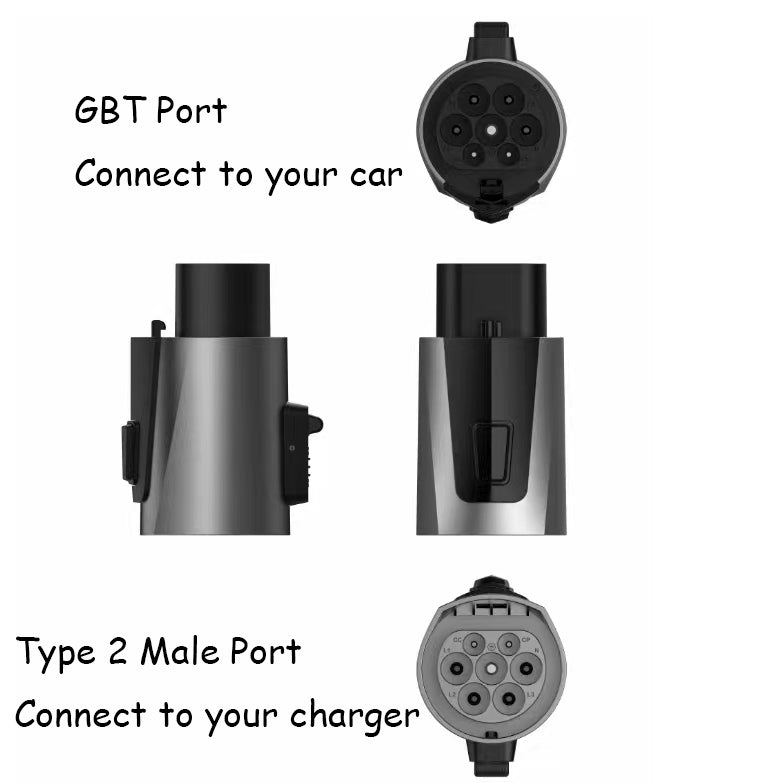 Type2 til GB/T EV Adapter 22KW 32A Til Type2 EV oplader til kinesiske elbiler