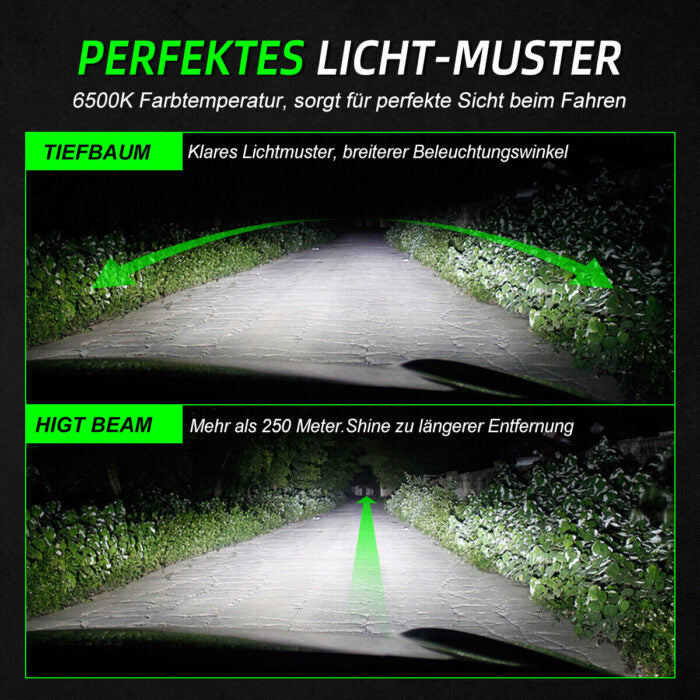 FATEEYE H7 LED-forlygtesæt 10000LM 50W fjern-/nærlys 6500K hvid halogen (2 stk.)
