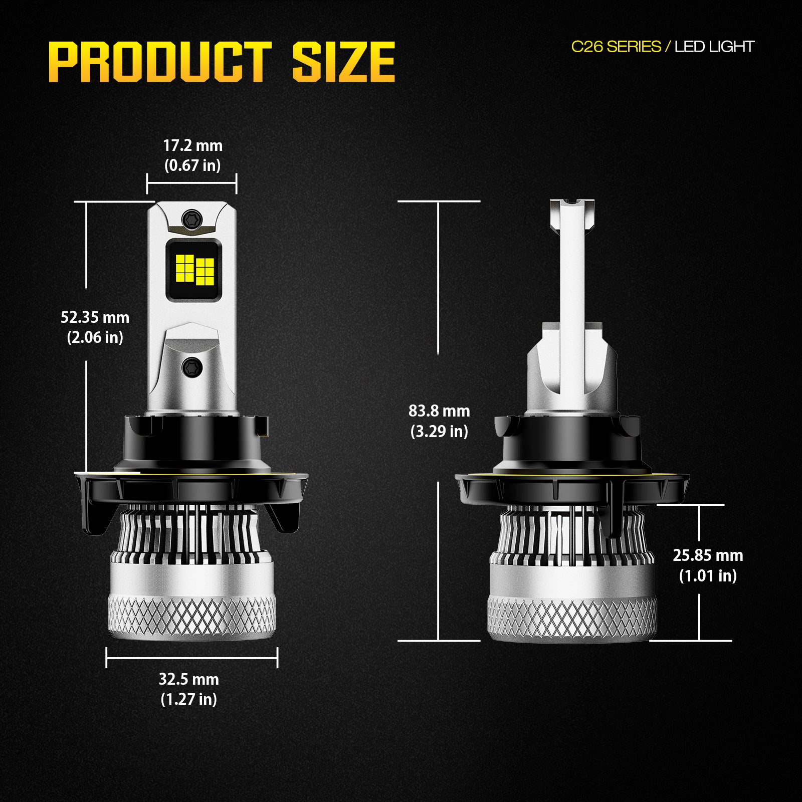 NOEIFEVO H13 Auto Scheinwerferlampe, 40.000 Lumen, 200W, 6500K Weiß, IP68 Wasserdicht, 100.000 Stunden Lebensdauer, Abblend- und Fernlicht