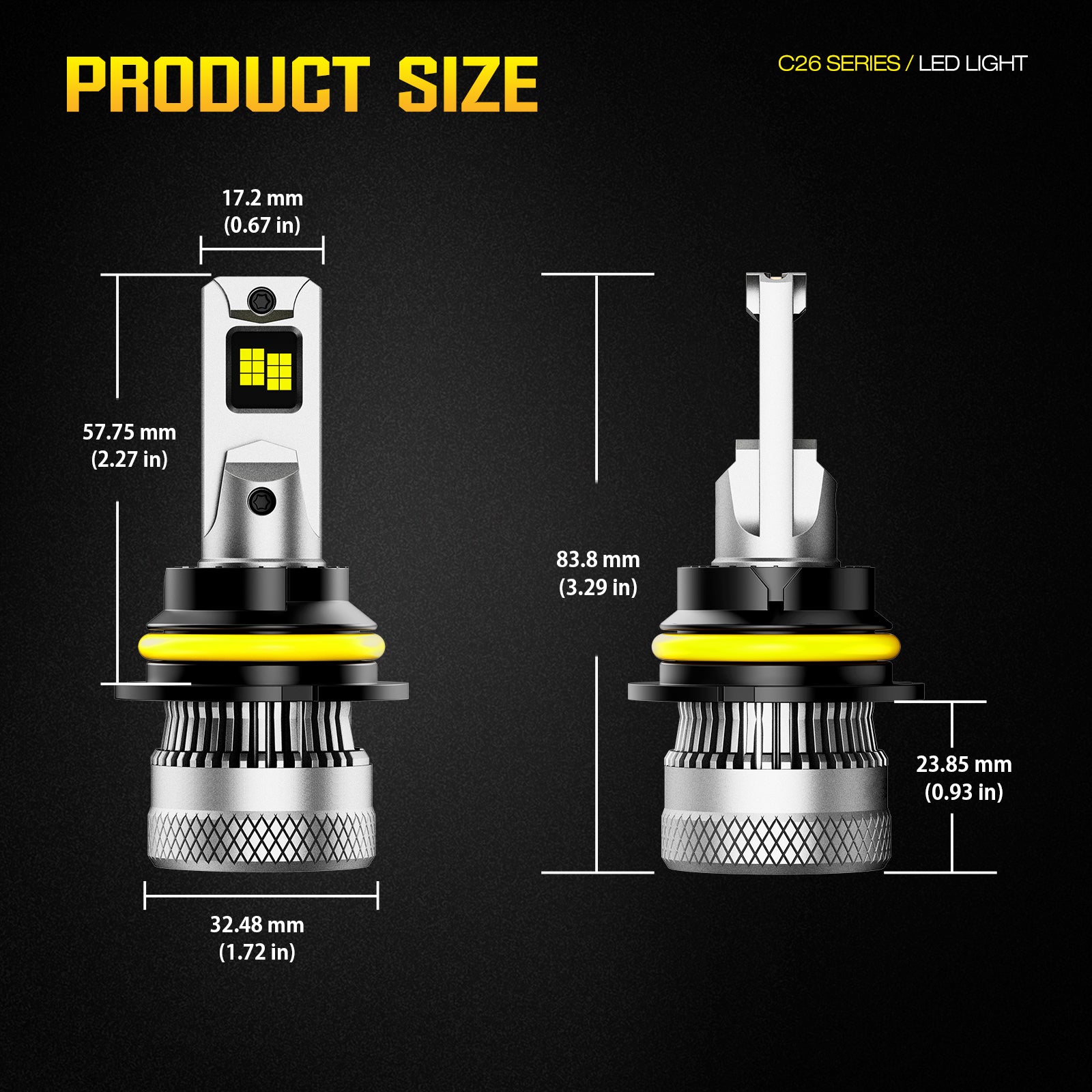 NOEIFEVO 9004 Auto světlomet, 40 000 Lumenů, 200W, 6500K Bílá, IP68 Vodotěsné, 100 000 hodin životnosti, potkávací a dálkové světlo