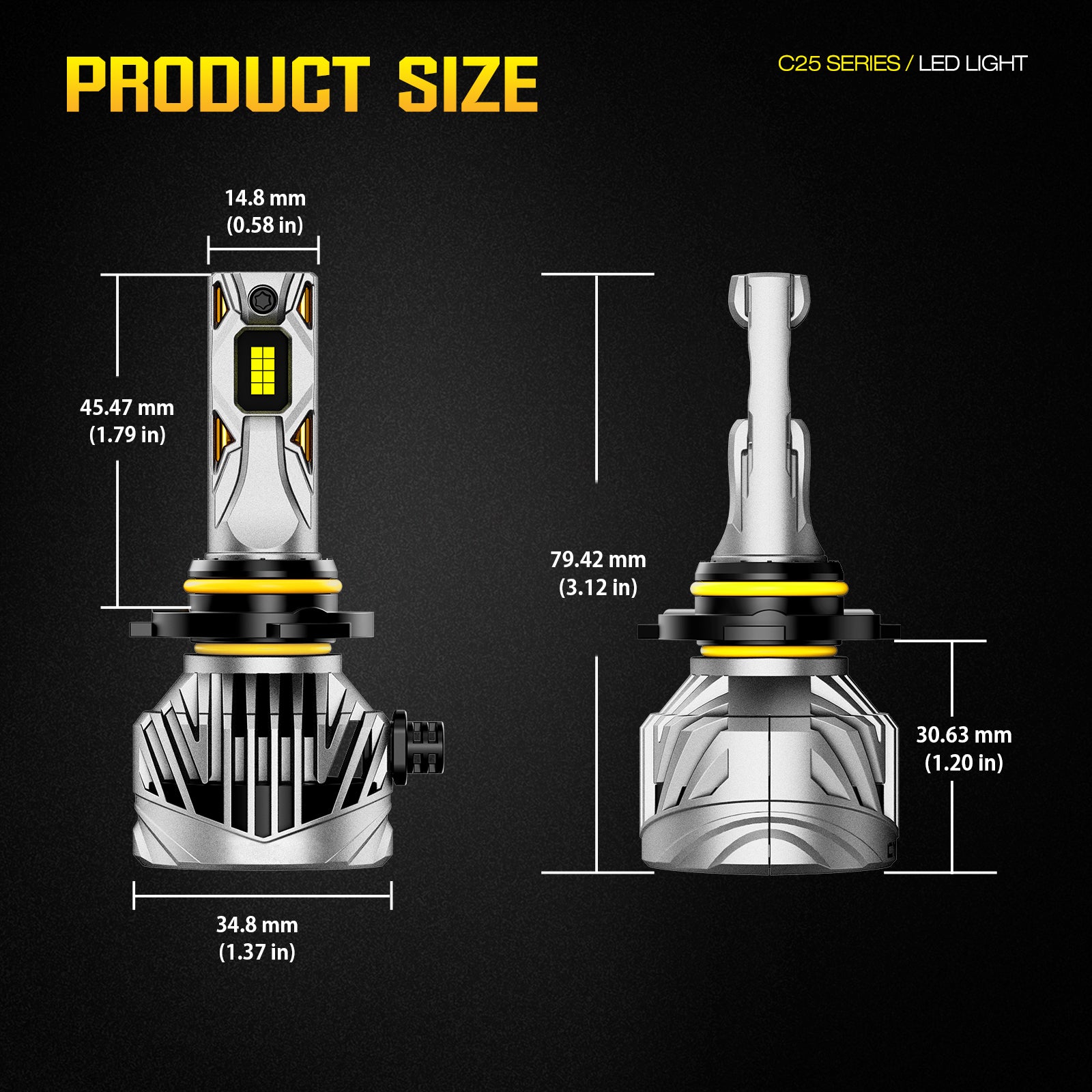 NOEIFEVO 9005 9006 9012 Auto Lampa Reflektorowa, 30.000 Lumenów, 130W, 6500K Biała, IP68 Wodoodporna, 100.000 godzin żywotności, Światła mijania i drogowe